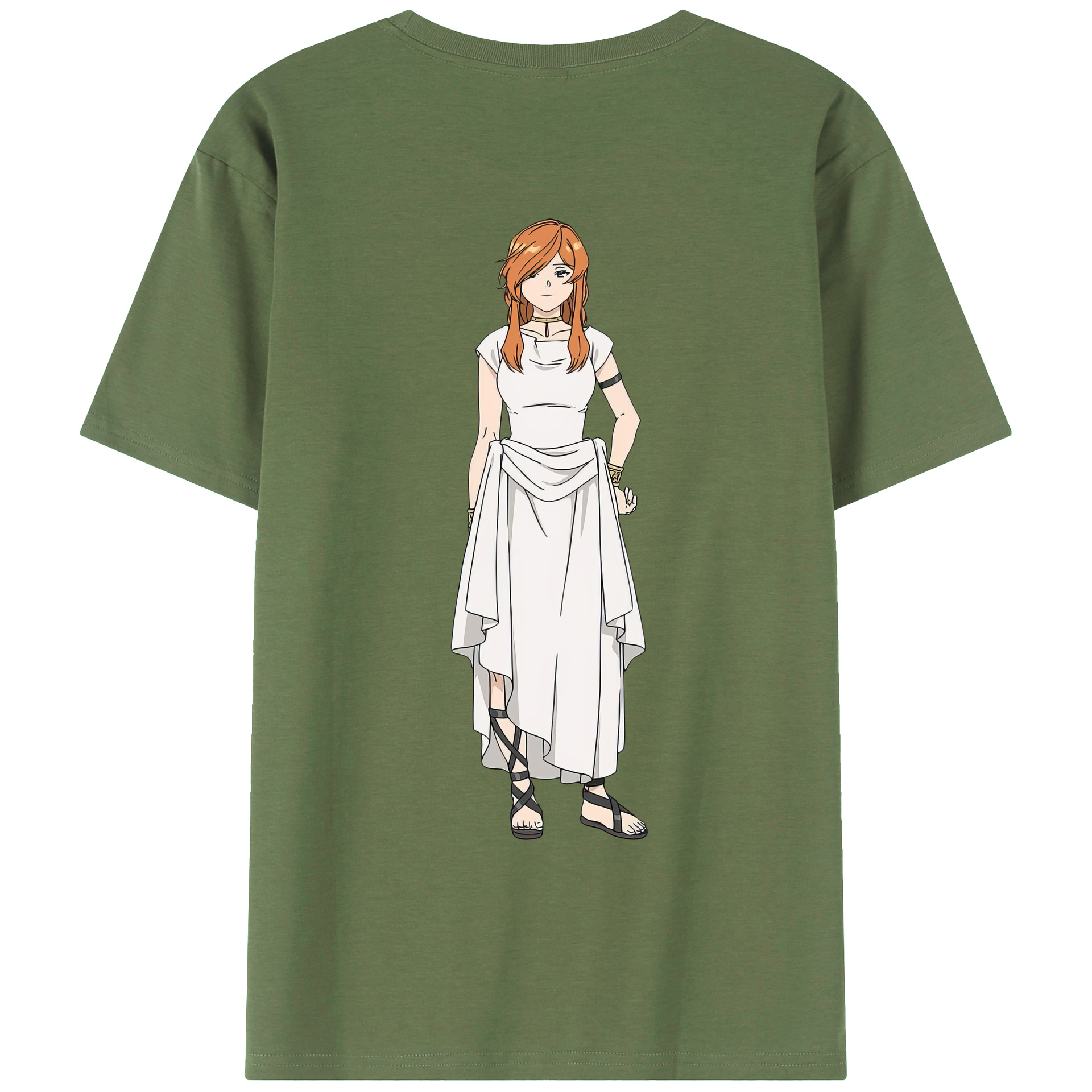 （画像用） 葬送のフリーレン Frieren 綿100％ メンズ半袖Tシャツ（バックプリント） 通気性